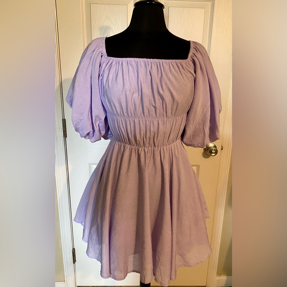 Altar’d State Lavender Puffy Sleeve Dress - Size M